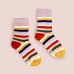 Ladies Striped Frill Socks