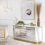 Contemporary Glass Living Home Office Cabinet Room Curved Shape Consoles