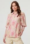 Womens Long Sleeeve Button Through Sheer Blouse In Pink - Pink XL