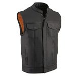 Milwaukee Leather Men's Club Style Motorcycle Vest -premium Leather Dual Closure Ccw Pockets Patch-ready Back - 6X-LARGE