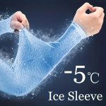 1 Pair Cooling Arm Sleeves Breathable Stretchable Quick-drying For Sports & Daily Use Unisex Ice Fabric Elastic Fit Sun Protecti