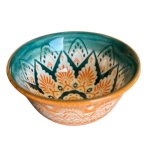 Tiny Bowl 8.5CM - Green Orange Flower Orange Lace