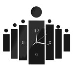 Diy Acrylic Black Shapes Wall Clock