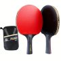 2PCS Professional Table Tennis Rackets 6 Star Table Tennis Racket Double Sided Rubber Paddle With Bag