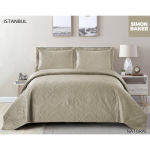 Simon Baker - Istanbul Quilted Bedspread - Natural Various Sizes - Super King - 320CM X 270CM + 2 Pillowcases 50CM X 70CM +