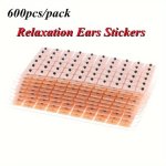600PCS Ear Seeds Acupuncture Kit Sticker Ear Relaxation Ears Stickers Therapy Needle Patch Auricular Auriculotherapy Ear Massage