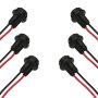 Senzeal T10 W5W 194 LED Bulbs 921 Sockets Adapter Rubber + Copper Wire 6PCS