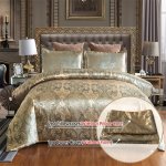 3PCS Luxurious European Satin Jacquard Duvet Cover Set - Soft And Silky Bedding For Bedroom And Guest Room 1PC Duvet Cover + 2PC