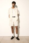 Relaxed Fit Linen-blend Shorts - White