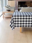Linen House Revana Check Table Linen- Black