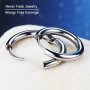 1 Pair Titanium Steel Silvery Hoop Earrings Hypoallergenic Glossy Circle Ear Jewelry For Women Simple Elegance Fashion Wedding Accessories Minimalist Style Allergy-Free Gift Idea