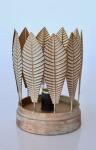 Copper Distressed Metal Leaf Battery Operated Lamp 21.5X15CM