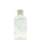 200ML Clear Glass Generic Bottle With Screw Cap - White 28 410