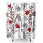Tropical Floral Bathroom Shower Curtain Quick-dry Fabric Shower Curtain