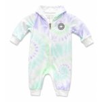 Converse Unisex Kids Hooded Coverall Romper In White Multi - White Muti 3 - 6 Months