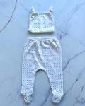 Woolworths White Spotted Pants And Matching Beanie 3 6M