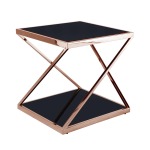 Rose Gold Square Glass Side Table