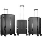 Travelite Travelwize Clipper Pp 3PC 4-WHEEL Spinner Luggage Set Black TW-9267-BK
