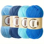 4PCS Morandi Color Yarn Set 4-PLY Soft Acrylic Blend For Crochet & Knitting - Ideal For Diy Blankets Clothes Tote Bags Slippers
