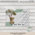 Milestone Blanket Safari Sage Olive Splash Blanket