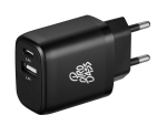 Pro Bass Powercharge Series 12W Dual USB And Type-c Wall Charger- Black