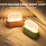 3000K USB Rechargeable Cute Toaster Shape LED Table Lamp Heartwarming Decorative Table Lamp Toast Bread LED Night Light Creative