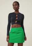 Cotton On Soft Suiting MINI Skirt - Bright Green
