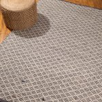 Wool Carpet Thar - Cream & Grey Blend Patterned Weave