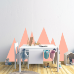 Mountain Range Wall Sticker - Pink