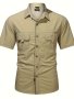 Men's Casual Solid Color Button Up Shirt Men's Classic Short Sleeve Shirt For Summer Casual Wear