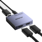000447G HDMI 1-IN To 2-OUT Amplified Splitter For Dual Displays Supports Ultra HD 4K@60HZ And Full HD 1080P Resolution And Hdcp