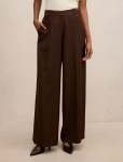 Harper Petite Wide Leg Pants - 16 Chocolate Mousse Suit