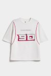 Mens Branded Oversized White Sport Piped Top T Shirt