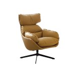 Living Room Leather Designer Luxury Modern Arm Lounge Chair M-228 Chair Khakhi