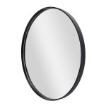 Wooden Black Deep Frame Round Mirror - 60CM