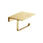 B Series - Brushed Gold Toilet Roll Holder With Phone Shelf