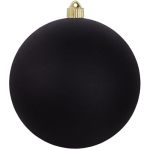 Christmas By Krebs 8" 200MM Velvet Soot Black 1 Piece Extra Large Solid Oversized Huge Big Outdoor Plastic Uv Ball Ornament Hang