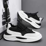 Men's Color-block Lace-up Sport Shoes - Casual & Skateboarding Low Top Sneakers Breathable Fabric Upper Eva Insole Rubber pvc So