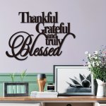 1PC Thankful Grateful And Truly Blessed Metal Sign Personalized Wall Decor Metal Wall Art Wall Signs For Office Room Home Decor
