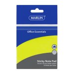 Marlin Office Essentials Sticky Note Pad 76 X 76MM 100 Sheets Neon Colours Pack Of 12