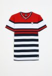 Soviet Boys V-neck Y dye Stripe - Monza Red