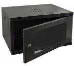 CA102 4U 300 + 200MM Collar Swing Frame Wall Box Incl Fans And Power Black