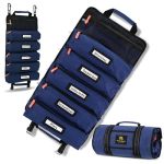 Ramble Gear Roll Up Tool Bag Organizer Heavy Duty Canvas Tool Roll Bag Tool Roll Up With 5 Oversized Labeled Pockets & Carabiner