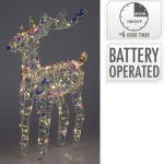 Reindeer With 100X Ww Micro LED Shiny Rainbow Colour 36X14X60CM