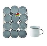 White Enamel Mugs - Pack Of 12