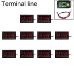 10 Pcs 0.56 Inch 2 Terminal Wires Digital Voltage Meter With Shell Color Light Display Measure Voltage: Dc 4.5-30V Red