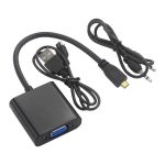 Micro-HDMI To Vga Adapter Cable 1080P Video Converter With Jack USB Power Cable