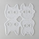 Silicone Mould Self Defense Mixed Animals Keychain 235X220X7MM