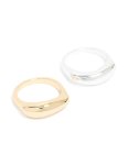 Mixed Metal Plated Bar Stacking Rings 2-PACK - M l