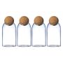 4 Pieces 15 X 9CM Glass Storage Container Jar With Airtight Seal Wooden Lid